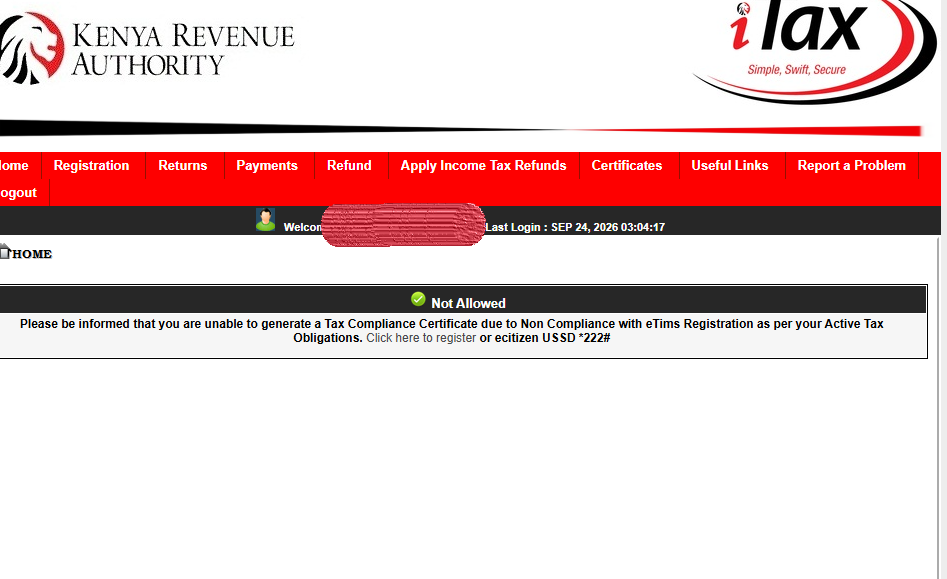 KRA Compliance Certificate in Nanyuki